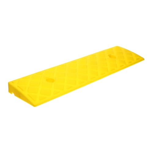 Rampa para bordillo de goma resistente, amarilla, para automóviles, sillas de ruedas, cortadoras de césped y camiones, 2 piezas, antideslizante, resistente al desgaste y a la presión miniatura 1