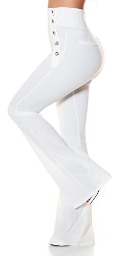 Zakelijke broek met hoge taille en decoratieve knopen - Afbeelding 8