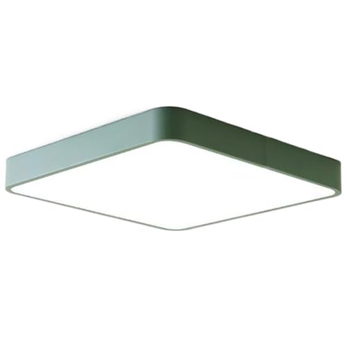 AWEITG Luz De Techo LED Empotrable, 12 Pulgadas 24W 3000K 4000K 5000K Seleccionable, Iluminación Plana, Lámpara Moderna Perfil Bajo Ultradelgada for Dormitorio, Cocina, Arma(Green,23.6in)