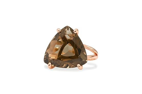 Bague Quartz Fumé or rose 14k cadeau femme avec boite gratuite