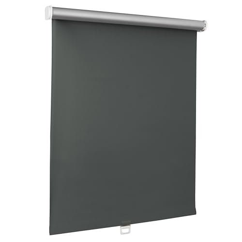 Print Cycero packaging Store Enrouleur Thermo à Ressort - Protection Solaire, Brise-Vue, Anti-Éblouissement - 200 x 180 cm Gris - Modèle Automatique,...