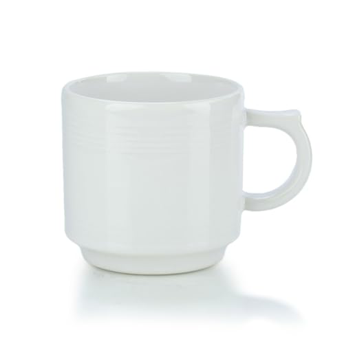 Fiesta® Stackable Mug, 16oz – Durable Ceramic, Lead-Free, Dishwasher/Microwave/Oven Safe – Made in USA Dinnerware - White