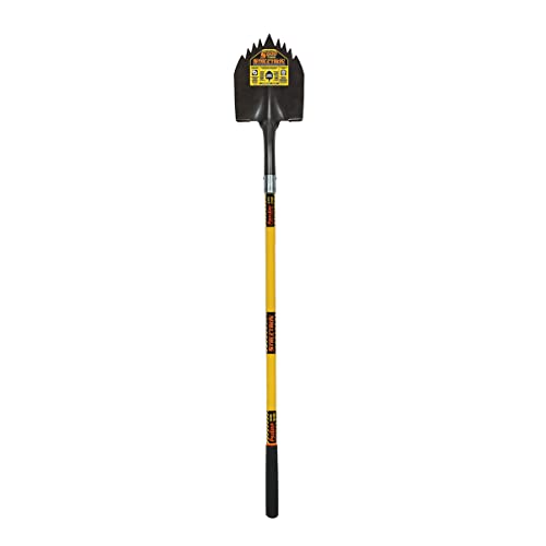 Seymour 49630 Structron S600 Power Super Shovel 48" Yellow Fiberglass Handle, Forward-Turned Step with Cutting Teeth, Heavy-Duty 14-Gauge Blade