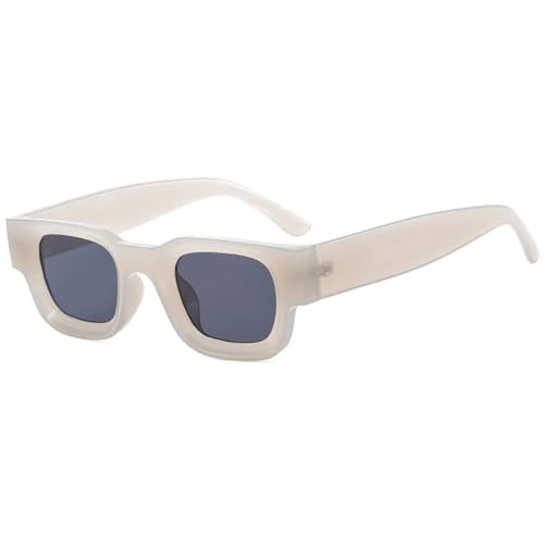 Lunettes de soleil monture rectangulaire épaisse gris kaki avec verres filtrants UV400