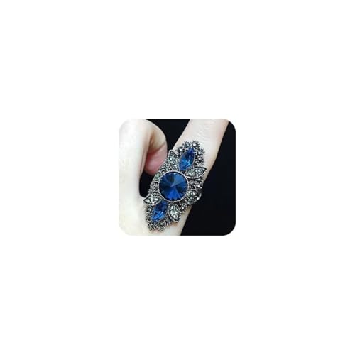 Bague de fiançailles saphir simulé ovale 5CT avec halo couronne royale chic