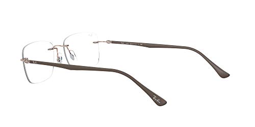 Ray-Ban Men's Rx8725 Titanium Square Prescription Eyeglass Frames, Light Brown/Demo Lens, 52 Mm #TOP4