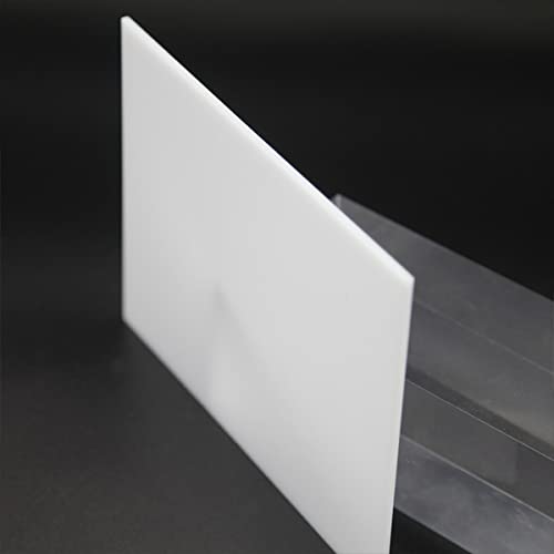 Image of Heyiarbeit 11.69 inch x 8.27 inch White Acrylic Sheet Cast Plexiglass Plastic Sheet 0.04 inch Thick, for Lamps, Construction, Handicrafts, Model Making and Hobby Use