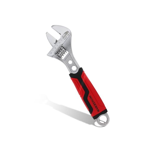 HOUSERAN Chiave Inglese Regolabile 260mm con Impugnatura Antiscivolo, Chiave a Rullino in Acciaio Cr-V per Riparazioni Domestiche, Fai da Te, Garage