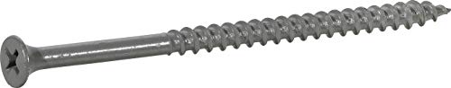 25 Piezas Tornillos para Deck Exterior #10 x 3-1/2 Pulgadas con Punta Phillips y Revestimiento Cerámico Gris, Resistente a la Corrosión para Madera de Exterior