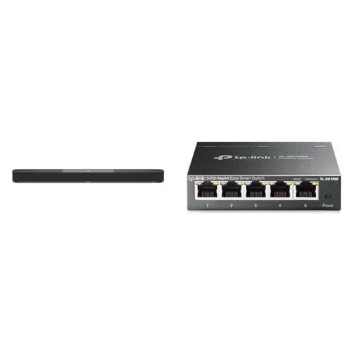 Sennheiser AMBEO Soundbar Plus für TV und Musik - EU-Stecker & TP-Link TL-SG105E 5-Ports Gigabit Easy Smart Managed Netzwerk Switch