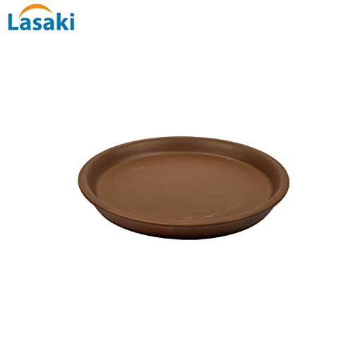 Image of Lasaki Round Ceramic Trays (Plates Saucers) for Pots, planters, Flower, Succulent(Set of 2,Truffle,3.5 inch) R3.5(Plants not Included)