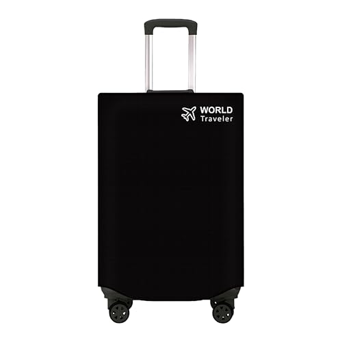 Image of Kraptick Non-Woven Luggage Cover - Waterproof, Dustproof, and Stretchable Luggage Protector Cover, Durable Non-Woven Luggage Case for Trolley Bags with Stretchable and Durable Design (Black-28 Inch)