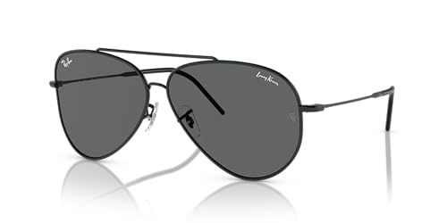 Óculos de Sol Ray-Ban Aviator Reverse 0RBR0101S 002/GR Tam 62 / Preto - Lentes Cinza Escuro