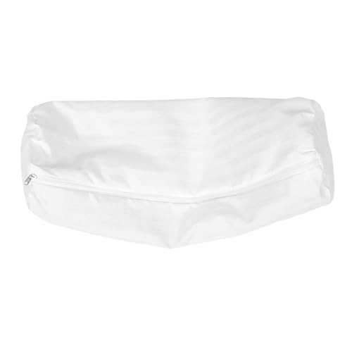 POPETPOP Funda De Almohada Cilíndrica De Lino Blanco 15x50 Cm Forro Interior Extraíble Cremalleras Ocultas para Soporte Cervical y Viaje
