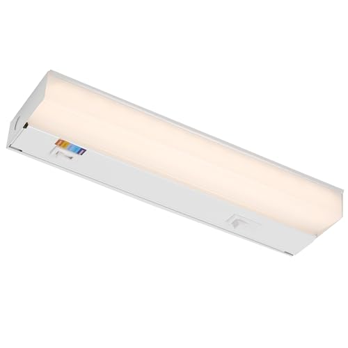 Image of Maxxima 12 in. Hardwired LED Under Cabinet Light - 300 Lumens, 5 CCT, Color Temperature Slide Control, 2700K /3000K /3500K /4000K /5000K, Kitchen and Indoor Lighting Fixture, White, On /Off Switch