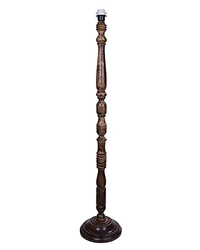 Homesake Floor LED Lamp, Lamp for Living Room, Bedroom, Standing Lamp, Home Decor Items, Classic Rustic Black Finish Wooden (Jute, Eclipse)