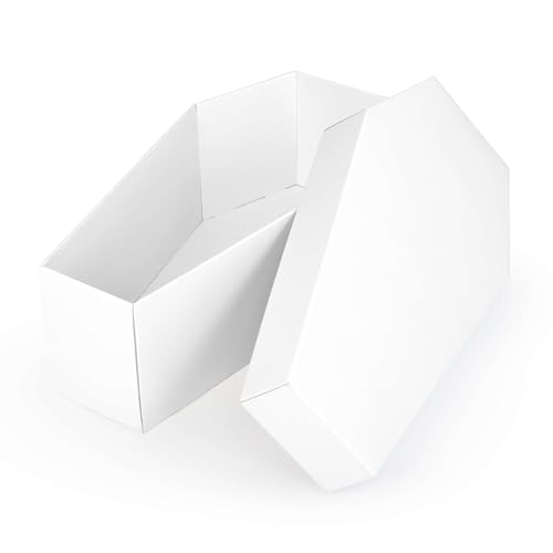 FOLDZILLA Tiersarg aus Pappe für Hunde, Katzen und Kleintiere 61 x 31 x 21 cm Pappsarg zum pietätvollen Abschied nehmen - Weiß zum Bemalen/Bekleben