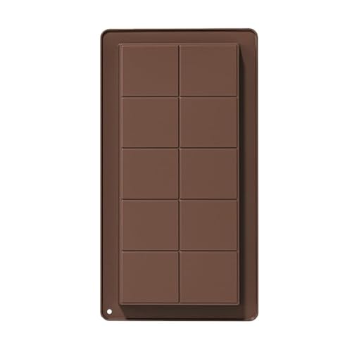 Image of Selecto Bake 1 pc Deep Chocolate Bar Moulds, 10 Cavity Reusable Silicone Sweet Candy Moulds for Stuffed Bar, Thick Chocolate Bar Molds Tea Spoon