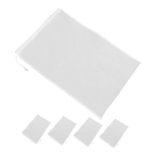 POPETPOP 5 pièces Filtrant Réutilisable Mailles pour Lait de Noix Jus et Vin Filtration avec Cordon de Serrage Tamis de Cuisine Pratique pour Résidus Fin