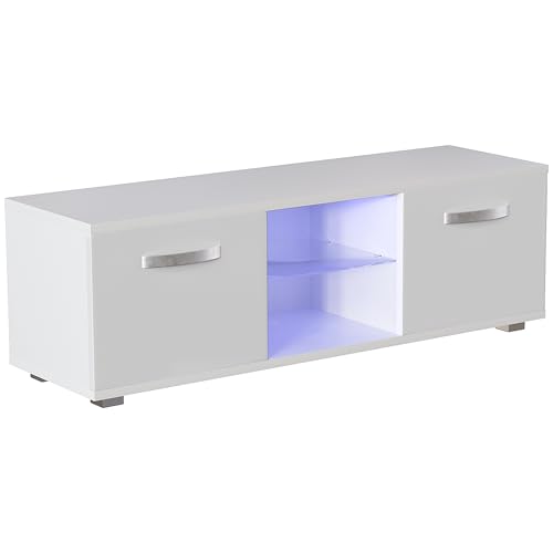 Vida Designs Cosmo Led Tv Unit 2 Door Modern Gloss Matte Mdf Living Room Cabinet Media Stand Furntiure Rgb Light White 120Cm - 8