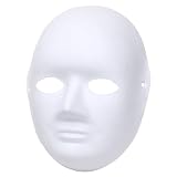 StyleCoS お面 仮面 マスク コスプレ 男面 女面 無地 ペイント 紙パルプ製 5枚セット DIYペイント用 白無地 (女性タイプ)