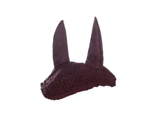 Bonnet anti-mouches HKM Daphne bordeaux poney protection oreilles anti-insectes équitation