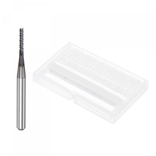 Image of uxcell End Mill CNC Router Bits, 1.4mm x 8mm 1 /8 inch Shank Diamond Film Coated Carbide Engraving Bit Milling Cutter Left Hand for PCB Plastic Fiber Wood 5pcs