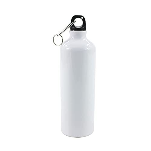 Preisvergleich Produktbild ShiftX4 Wasserflasche, weiß, blanko, Sublimationswasserflasche mit Karabiner, auslaufsicherer Aluminiumkessel (400 ml, 600 ml, 750 ml)