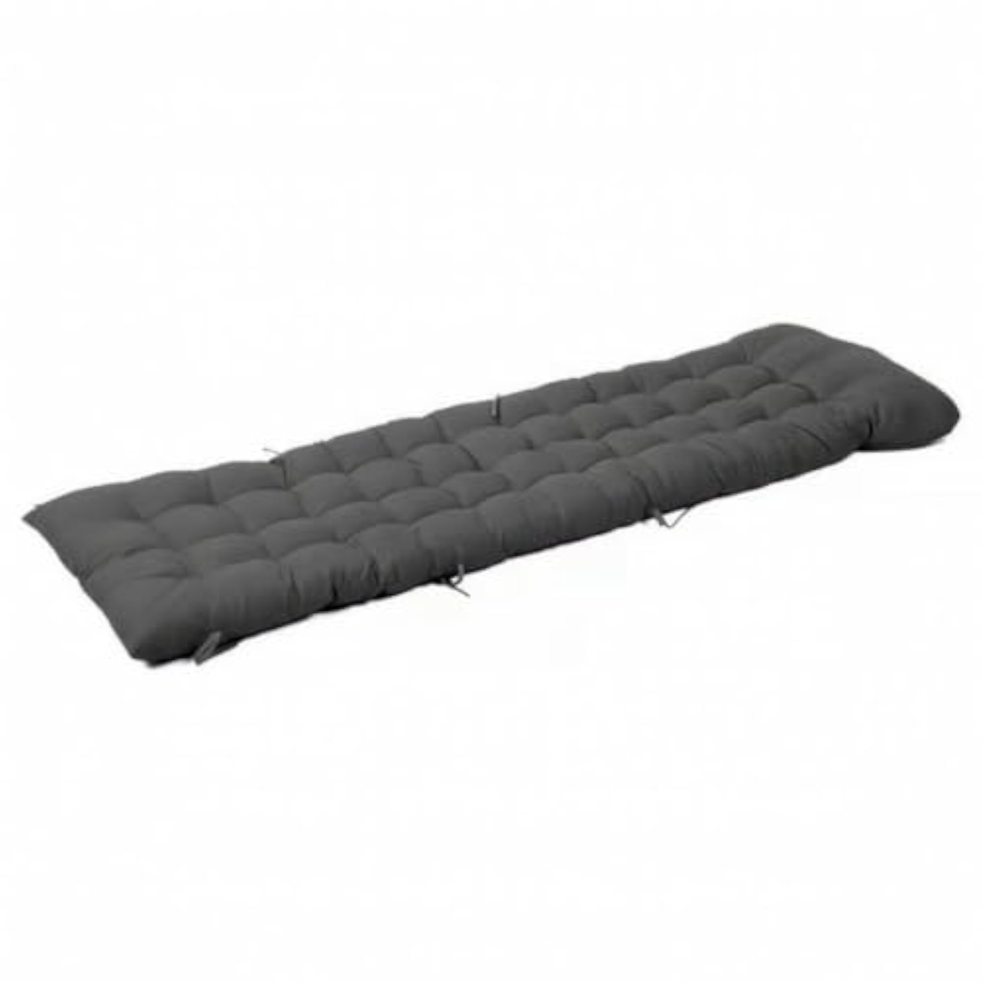 Quilted Chair Cushion with Tie Cords, Black