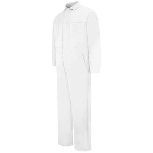 Red Kap Men's Snap Front Cotton Coverall, Bleached White, 46