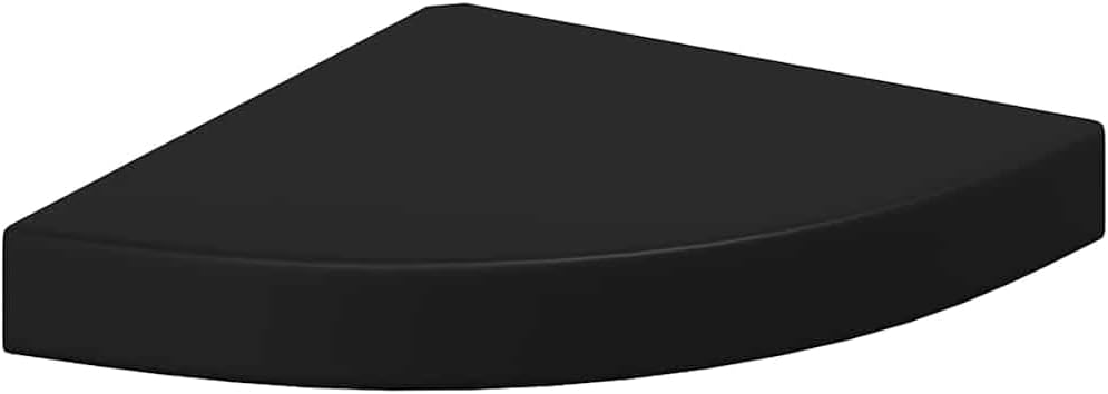 Corner Shelf Black Honeycomb MDF, Small Floating Wall Mounted Storage, Triangular Ledge for Room Decor, Living Room, Bedroom, Bathroom, 9.8x9.8x1.5 Inches, 11lb Capacity