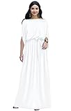 KOH KOH Plus Size Womens Long Flowy Casual Short Half Sleeve with Sleeves Fall Winter Floor Length Evening Modest A-line Formal Maternity Gown Gowns Maxi Dress Dresses, White XL 14-16