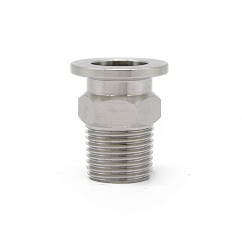 Image of SS304 KF16 NPT Male Adaptor thread 1 /2 inch NW16 KF Male coupling ISO-KF16 X NPT 1 /2 inch