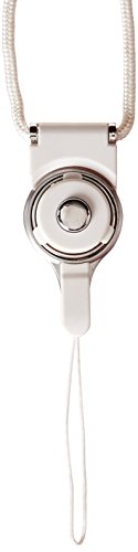 Reiko STRAP-LCWH Fashionable Universal Neck Strap Lanyard for Mobile Phones- 1 Pack - Retail Packaging - White