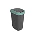 Produktbild Rotho Twist Abfalleimer mit Deckel für Mülltrennung, Abfallrecycling, BPA-frei (25L, Schwarz/Dunkelgrün)