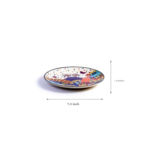 Image of Freakway Hut Handcrafted Ceramic Dinner Plates, 7 Inches, 6 Pieces