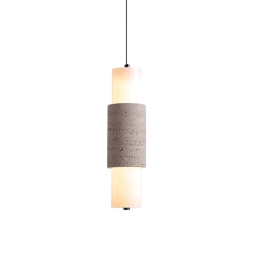 Suspension travertin naturel de style milieu du siècle pour éclairage chic