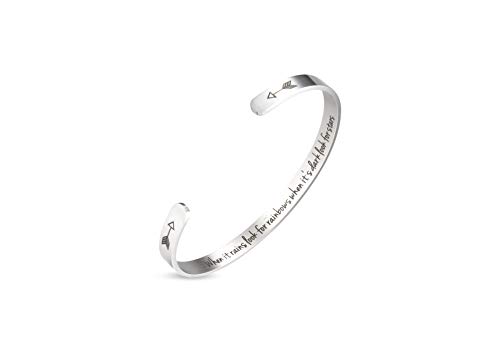 A N KINGPiiN Inspirational Bracelets for Women Inspirational Gift for Women Girls Men Motivational Birthday Cuff Bangle Friendship Personalized Mantra Jewelry Come Gift Box