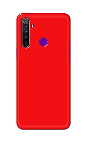 Image of Printed Hard Back Cover Case for Realme 5 | Realme 5s | Realme 5i | Realme Narzo 10 Back Cover (Plain Red) -1803