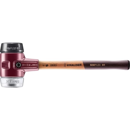 Halder 3029080 battente di alta qualità con manico in legno, multicolore, 80 mm