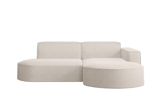 Kaiser Möbel - Ecksofa mit Wohnlandschaft, Eckcouch L-Form, Sofa 3-sitzer, Polstersofa, Bequemes Couch mit Ottomane für Wohnzimmer, Relaxsofa, Lounge-Set, Verita Stoff, Modena Studio, Ecru, Rechts – Bild 5