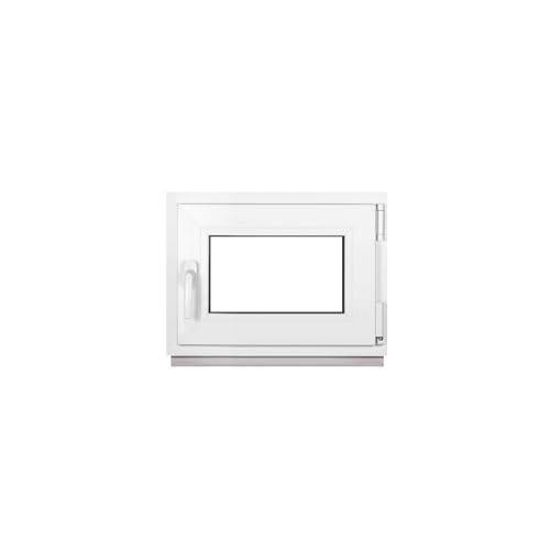 Framex Ventana Pequeña Para Sótano, Interior/Exterior Blanco, 60 x 45 cm (600 x 450 mm), Triple Acristalamiento (32 mm), Giratorio Inclinación DIN Izquierda