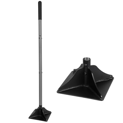 Walensee Steel Tamper with 48 inch Handle 8"x8" Garden Tamper with Rubber Grip All-Steel Heavy Duty Tamper Tool for Leveling Ground Gravel Soil Asphalt Sand Installing pavers and Repairing Blacktop