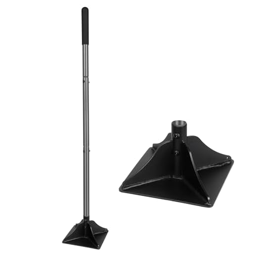 Walensee Steel Tamper with 48 inch Steel Handle 8"x8" Garden Tamper with Rubber Grip for Laborsaving All-Steel Tamper Heavy Duty Ideal Tool for Leveling Ground Installing pavers and Repairing Blacktop