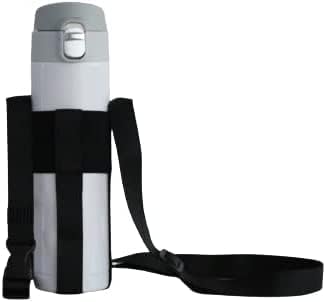 MAK & SIP Hydro Bundle | 500ml White Stainless Steel Leakproof Vacuum Cup + Black Hands-Free Pouch Carrier | Hot & Cold Thermos Flask, Travel Mug, Gym Water Bottle, Insulated for Outdoor (White)