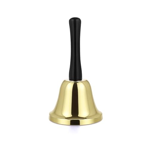 VABNEER Campana de Mano de Metal - Campanilla de Mesa para Hogar, Aula, Escuela y Eventos - Timbre de Recepción para Navidad, Oficina y Uso Comercial