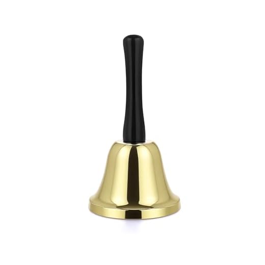 VABNEER Campana de Mano de Metal - Campanilla de Mesa para Hogar, Aula, Escuela y Eventos - Timbre de Recepción para Navidad, Oficina y Uso Comercial