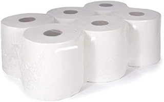 Fresh 365 White Paper Rolls 6 x 2 Ply Embossed Paper Centre Feed Roll Towels White