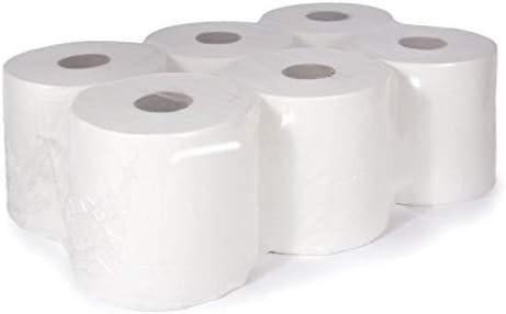 Fresh 365 White Paper Rolls 6 x 2 Ply Embossed Paper Centre Feed Roll Towels White