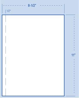 PrintWorks 04114 - Perforated Paper 8 1/2 x 11, 1 Vert Perf at 1/2, 20#, 2500/ctn